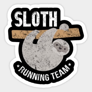 Vintage Sloth Running Team Funny Sloth Distressed Sticker